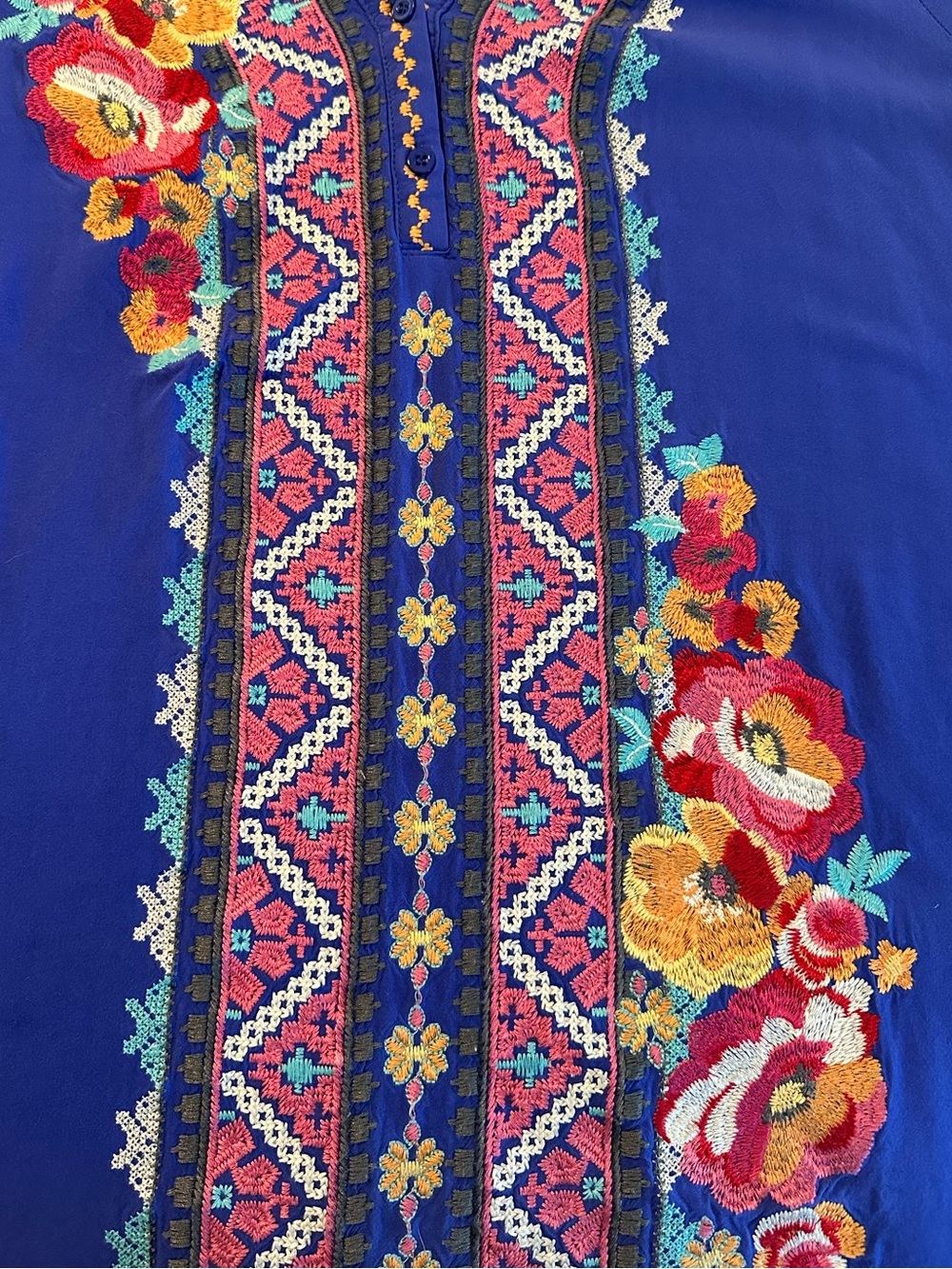 Andree By Unit Blue Embroidered Bohemian Tunic - Picture 3 of 7